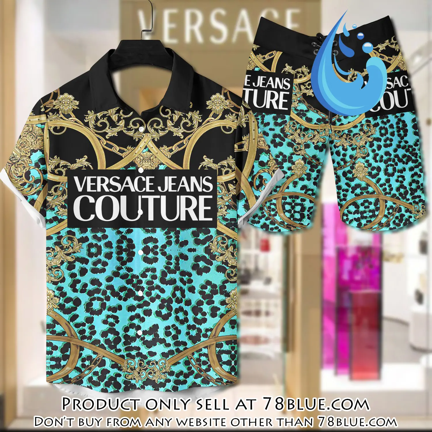 Versace luxury hawaiian shirt & short set lhs1217 78b5923217